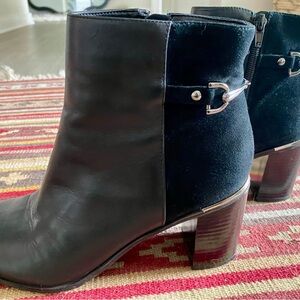 Bandolier Black Leather Ankle Boots